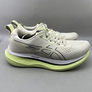 ASICS Glideride Max Running Shoes Women Size 8.5 White Lime Comfort Low Sneakers